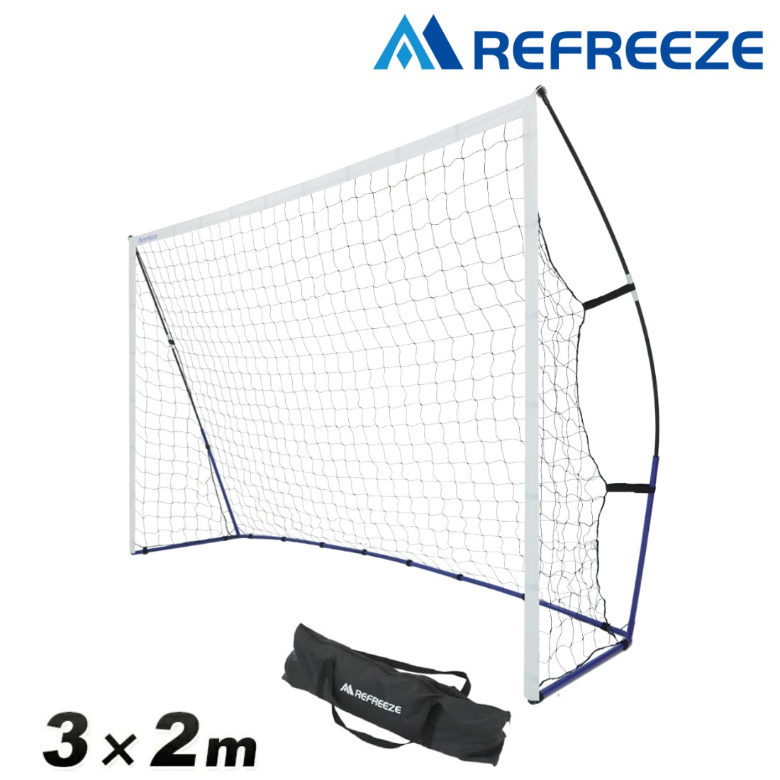 REFREEZE(リフリーズ) ポータブル フットサルゴール 3×2m 収納バッグ付き サッカーゴール ゲーム 対戦 練習 トレーニング