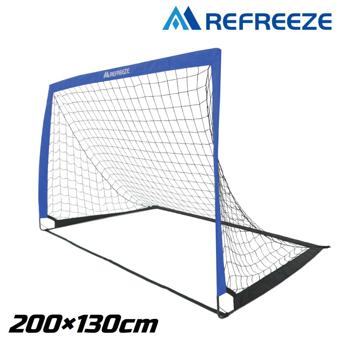 REFREEZE(リフリーズ) 選べる3カラー 200×130cm 折りたたみ サッカーゴール ブルー 1個 収納バッグ付き ポータブル フットサルゴール