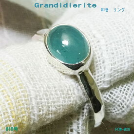 選べる 希少石 グランディディエライト シルバーリング【ベイシック2】 叩き シンプル【受注製作】ハンマード シルバー925 リング シンプル 天然石 シルバーアクセ工房 パウワウ 手作り【5号〜30号】