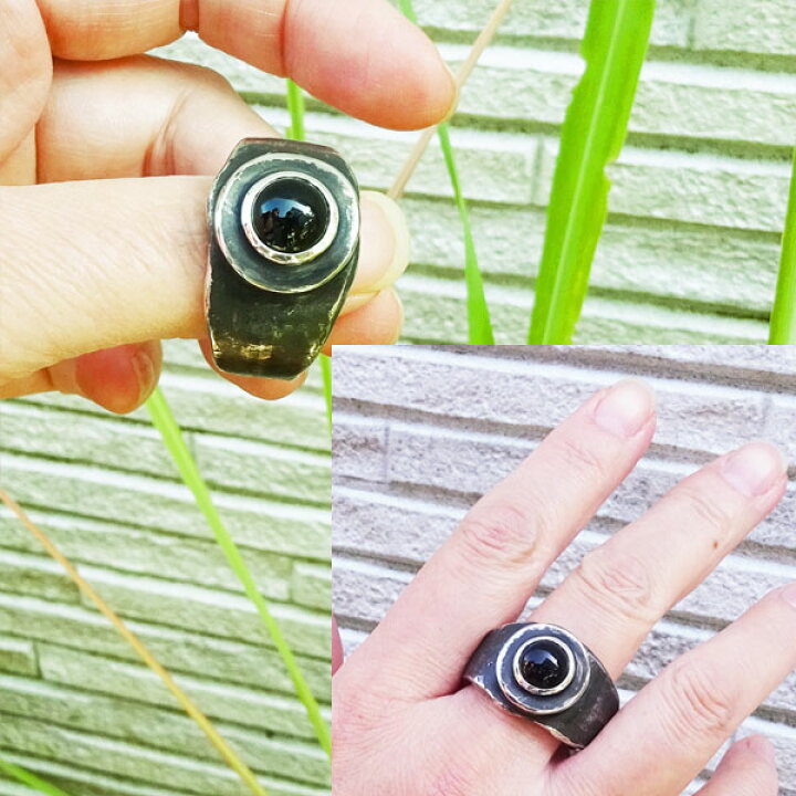 楽天市場】ブラックスター 溶銀 ブラックリング【受注製作】925 メンズ 