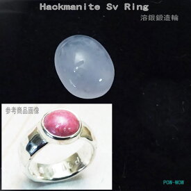 ハックマナイト シルバーリング 溶銀鍛造輪 HACKMANITE【受注製作】天然石 溶解シルバー 叩きアーム パウワウ 手作り【5号〜25号】