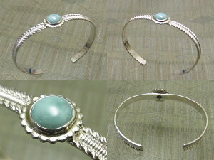 ラリマーLarimarシルバーバングルレディースブレス925レディースアクセサリー手作り