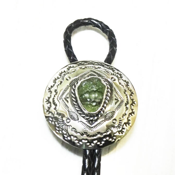 楽天市場】ループタイ ボロタイ モルダバイト 原石 bolo tie シルバー 