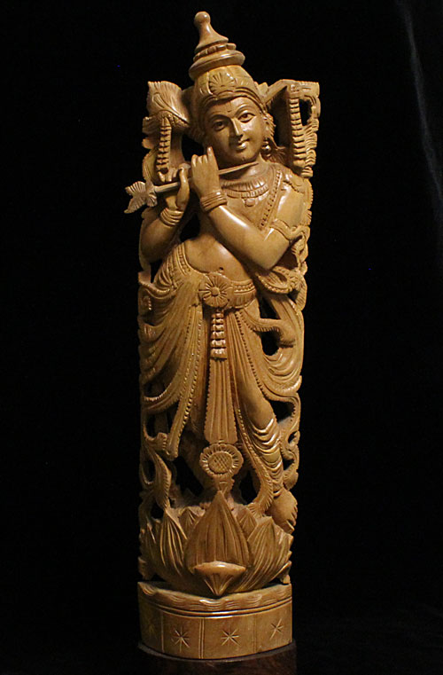 楽天市場】【限定1体】クリシュナ神仏像・インド白檀(サンダルウッド