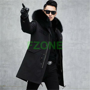 毛皮コート ファーコート メンズ アウター ロングコート ロング丈 フード付き 防寒 ファー フェイクファー 裏ボア かっこいい 高級感 厚手 冬服
