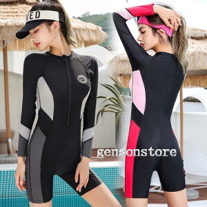 フィットネス水着 レディース 長袖 ラッシュガード UVカット ショートパンツ女性用 スイムウェア オールインワン サーフィン ジム 温泉 プール みずぎ