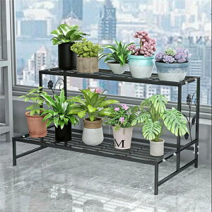 フラワーラック フラワースタンド 2段 幅(80cm)奥行き(44cm)高さ(44cm) 金属製 多肉植物 棚 花台 園芸ラック ガーデン 植物小屋 植木鉢スタンド 鉢植え 盆栽棚 園芸 花棚 ベランダ/屋外/屋