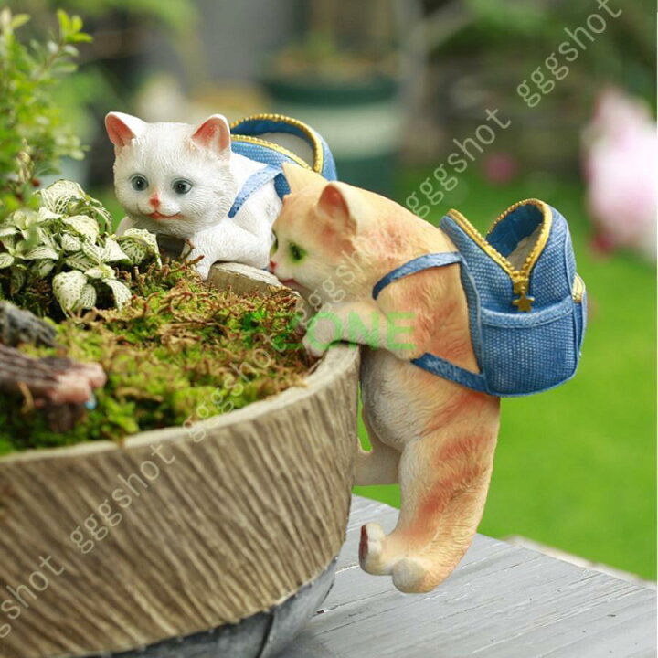 楽天市場】かわいい 猫 ねこ 玄関 犬の置物 ネコ 置物 庭飾り 