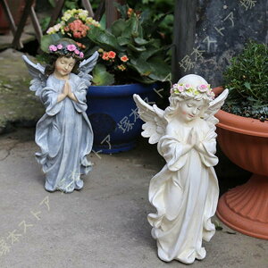 天使 置物 可愛い天使像 エンジェル ガール 恋愛 風水 雰囲気アップ 風水アイテム 天使の置物 ミニ エンジェル プレゼント ガーデニンググッズ 天然樹脂 天使