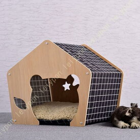 犬小屋 猫舍 犬舎 ペットハウス 北欧 屋内屋外 木製 マット付き 組立式 中型犬用 小型犬用 組み立て簡単 収納便利 耐久性 通気性 防水 防湿 犬 猫