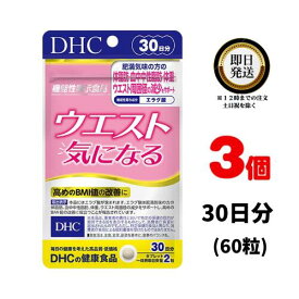 DHC ウエスト気になる 30日分 （60粒）×3 【機能性表示食品】| ディーエイチシー サプリメント エラグ酸 グルコマンナン インゲン豆 健康食品 粒タイプ 女性 男性 飲み合わせ ウエスト回り 肥満気味 体脂肪 血中中性脂肪 体重 サポート BMI値 健康食品 乳酸菌 生活習慣