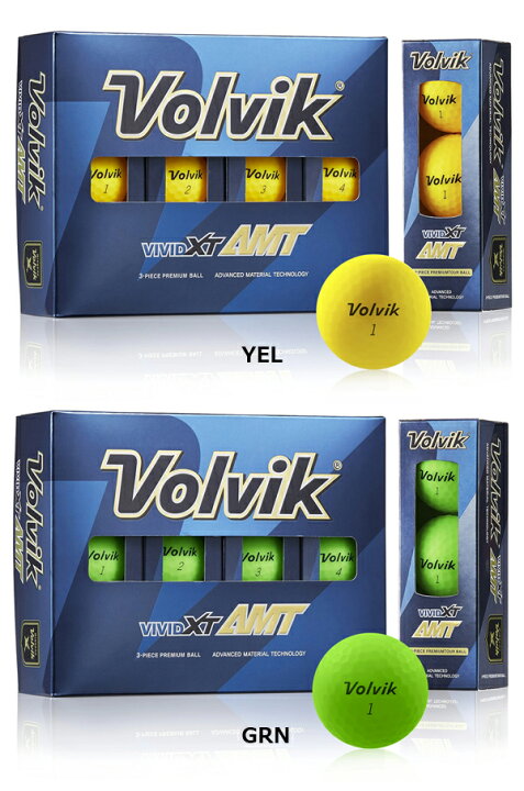 楽天市場】ボルビック ゴルフボール 1ダース Volvik VIVID XT AMT 【21 