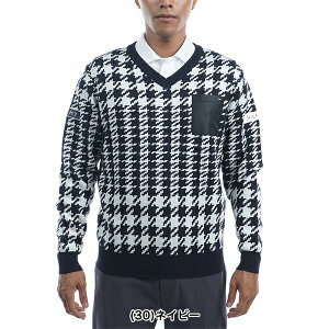 【特価】トミーヒルフィガー 秋冬モデル メンズ 千鳥チェック柄 Vネックセーター THMA275 【22】TOMMY HILFIGER