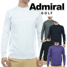アドミラル ゴルフ 2023年秋冬モデル メンズ エンボスロゴ クルーネック セーター ADMA361 Admiral GOLF【23】