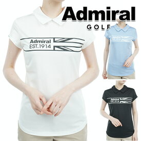 アドミラル ゴルフ 2023年春夏モデル レディース バックファスナー ハーフUJプリント 半袖シャツ ADLA328 Admiral GOLF【23】