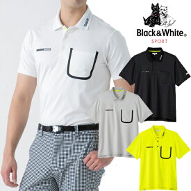 ブラック＆ホワイト 春夏モデル WHITE LINE メンズ 半袖シャツ BGS9602WL Black&White【22】