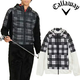 キャロウェイ アパレル 2023年秋冬モデル メンズ チェック フルジップ 中綿 スウェット C23217109 Callaway【23】