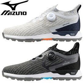 ★12月限定★【全品対象！エントリーでポイント3倍！】【SALE】【残り26.5cm 27cm】ミズノ メンズ WAVE HAZARD WG BOA ゴルフシューズ 51GM2370 スパイクレス ボア【23】