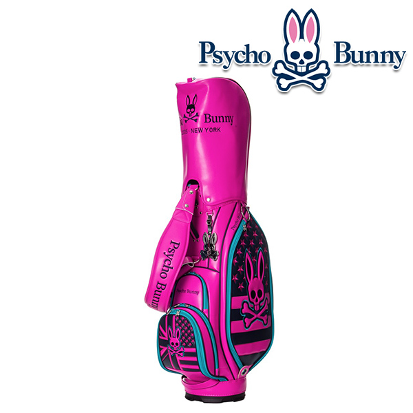 サイコバニー 2023年春夏モデル ユニセックス リミテッドエディション キャディーバッグ PBMG3SC7 9型 5分割  暫定重量4.5kg  46インチ対応 Psycho Bunny