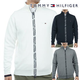 トミーヒルフィガー 2023年秋冬モデル メンズ ロゴジャガード フルジップセーター THMA365