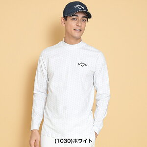 【特価】キャロウェイ アパレル 秋冬モデル メンズ ロゴプリント ストレッチ モックネック 長袖シャツ C24233106 Callaway【24】