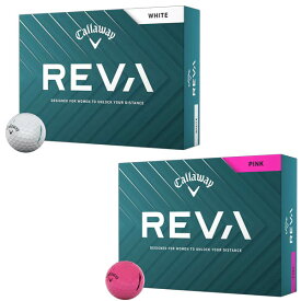 キャロウェイレディース REVA ゴルフボール1ダース 1.大きめサイズだから、常にティーアップしたような状態に 2.あまり力がなくても、しっかり潰れて低スピンに 3.コアと打点位置のズレが少なく、左右に曲がりにくい 4.摩擦力のアップで、アプローチではしっかりスピン【25】