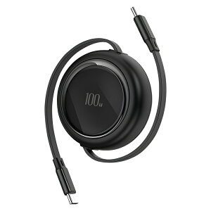 巻き取り式充電ケーブル USB-C to USB-C ケーブル タイプc 巻き取り式充電ケーブル 100w 超急速充電 Macbook Pro/Air/iPad/Galaxy/iPhoneに対応 POWERNESS