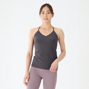 ポイント2倍 スリア トゥジューキャミ【 色が選べます 】ヨガウェア トップス キャミソール ブラ付き ブラック グレー パープル Yoga wear suria