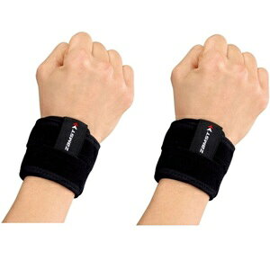 ザムスト リストバンド【 2枚セット 】左右兼用【 サイズが選べます 】男女兼用 手首用サポーター ブラック 腱鞘炎 怪我 痛み テニス バドミントン 卓球 バレーボール バスケ ハンドボール