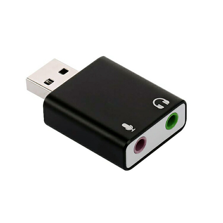 USB外付けサウンドカード USB⇔オーディオ変換アダプタ 3.5mmミニジャック ヘッドホン出力 マイク入力対応 小型軽量 大人も着やすいシンプルファッション オーディオインターフェイス SALE 86%OFF 5.1ch JL-PFUOS15015 3Dサラウンド対応
