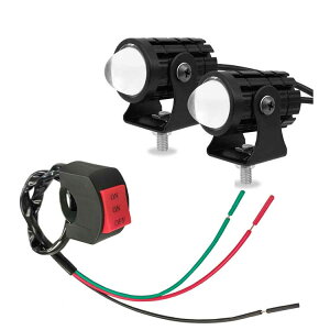 【2個セット】バイクフォグランプ スイッチ付き 12W 補助灯 高輝度 Hi ホワイト Lo イエロー 2色切替 DC8V-80V汎用 JL-BLED02SNEW