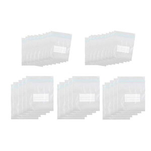 【L15枚+M20枚 計35枚】チャック付きポリ袋 透明 厚手 PE素材 密閉 書き込み式 メモ可 片付けグッズ 冷凍 冷蔵保存に JL-PPP35S