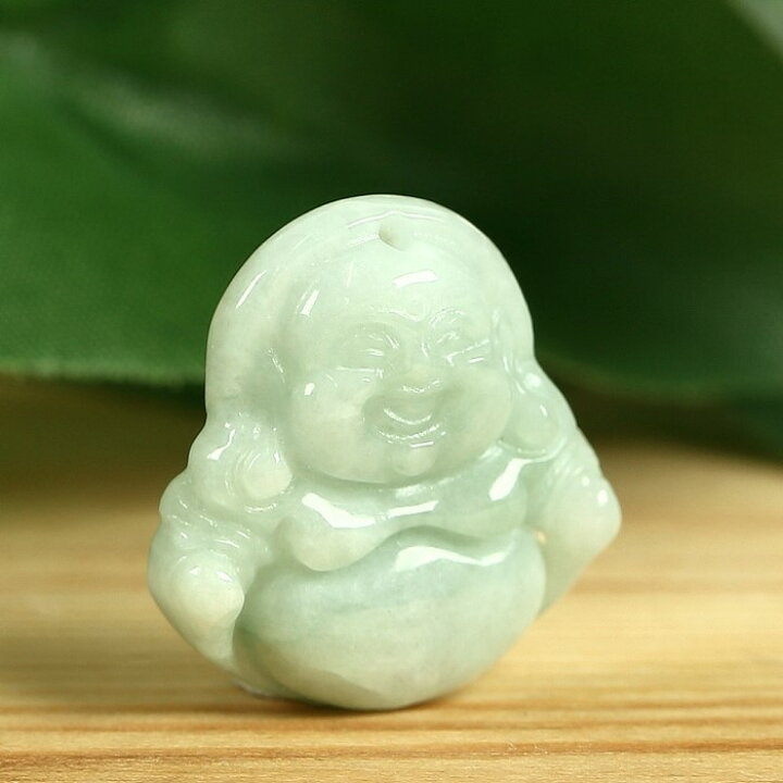 楽天市場】翡翠 お守り 布袋様 彫刻｜ジェダイト ヒスイ ひすい 