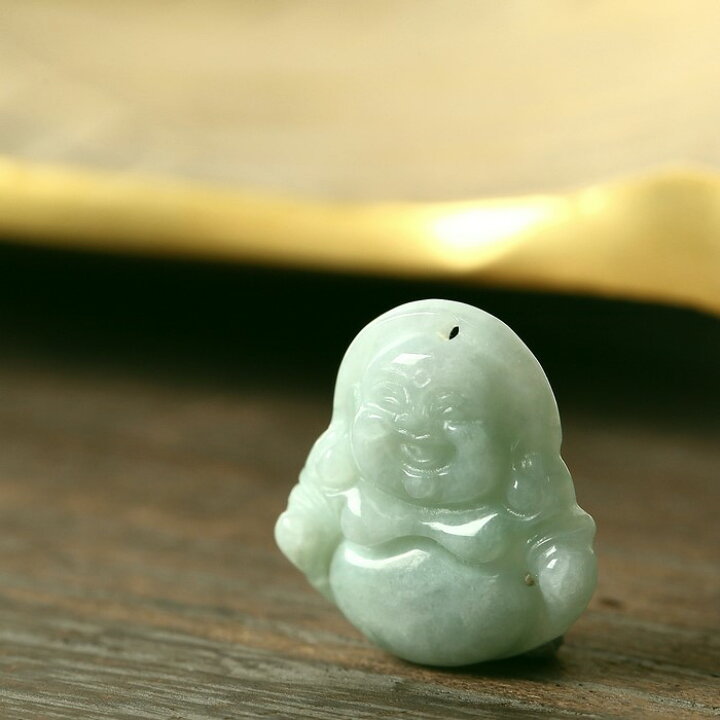 楽天市場】翡翠 お守り 布袋様 彫刻｜ジェダイト ヒスイ ひすい 