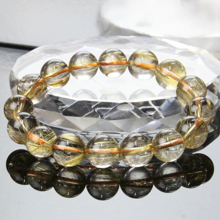 楽天市場】【一点物】【13mm玉】ルチルクォーツ ブレスレット｜rutile 