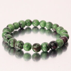 【限定 1点物 8mm玉】ルビーインゾイサイト ブレスレット｜アニョライト Ruby Zoisite ルビー ブレスレット Bangle ブレスレッド Bracelet ブレス バングル 数珠 腕輪｜メンズ レディース 天然石 限定 一点物 ルビーインゾイサイト【ポイント割引商品】