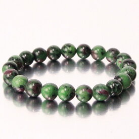 【限定 1点物 8mm玉】ルビーインゾイサイト ブレスレット｜Ruby Zoisite アニョライト ルビー ブレス バングル 数珠 腕輪 ブレスレッド Bracelet ブレスレット Bangle｜メンズ レディース 一点物アイテム 天然石 ルビーインゾイサイト
