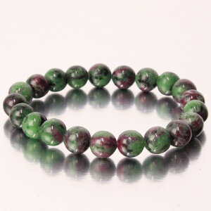 �y���� 1�_�� 8mm�ʁz���r�[�C���]�C�T�C�g �u���X���b�g�bRuby Zoisite ���r�[�C���]�C�T�C�g �u���X���b�g �u���X���b�h Bracelet �u���X �o���O�� ����b�����Y ���f�B�[�X �p���[�X�g�[�� �V�R