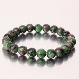 【限定 1点物 8mm玉】ルビーインゾイサイト ブレスレット｜アニョライト Ruby Zoisite ルビー ブレスレット ブレスレッド Bracelet ブレス バングル 数珠｜メンズ レディース 天然石 限定 一点物 ルビーインゾイサイト
