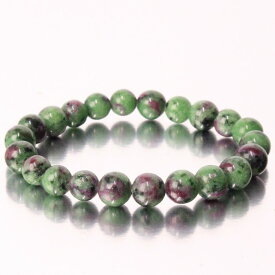 【限定 1点物 8mm玉】ルビーインゾイサイト ブレスレット｜Ruby Zoisite アニョライト ルビー ブレス バングル 腕輪 ブレスレッド Bracelet ブレスレット｜おすすめ パワーストーン ブレスレット 天然石 人気 ルビーインゾイサイト