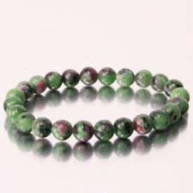 【限定 1点物 7mm玉】ルビーインゾイサイト ブレスレット｜Ruby Zoisite ルビーインゾイサイト ブレスレット ブレスレッド Bracelet ブレス バングル 数珠｜天然石 ブレスレット パワーストーン 限定 一点物 ルビーインゾイサイト
