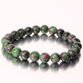 【限定 1点物 8mm玉】ルビーインゾイサイト ブレスレット｜Ruby Zoisite ルビーインゾイサイト ブレスレット Bangle ブレスレッド Bracelet ブレス バングル 数珠 腕輪｜メンズ レディース 人気 おすすめ 限定 天然石 ルビーインゾイサイト