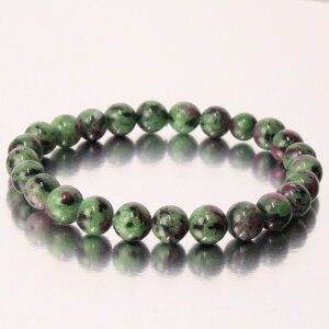 �y���� 1�_�� 8mm�ʁz���r�[�C���]�C�T�C�g �u���X���b�g�bRuby Zoisite ���r�[�C���]�C�T�C�g �u���X �o���O�� ���� �r�� �u���X���b�h Bracelet �u���X���b�g Bangle�b�����Y ���f�B�[�X �l�C ����