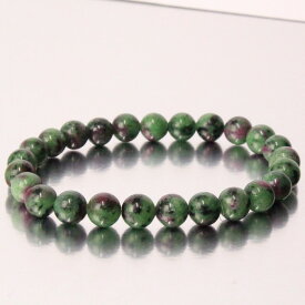 【限定 1点物 8mm玉】ルビーインゾイサイト ブレスレット｜アニョライト Ruby Zoisite ルビー ブレスレッド Bracelet ブレス バングル 数珠 腕輪 ブレスレット Bangle｜パワーストーン ブレスレット 天然石 海外直輸入価格 ルビーインゾイサイト