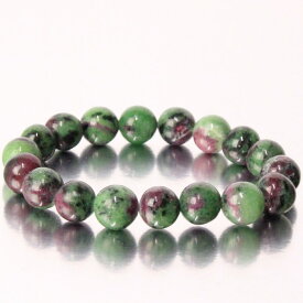 【厳選 一点物 10mm玉】ルビーインゾイサイト ブレスレット｜Ruby Zoisite ルビーインゾイサイト ブレスレット ブレスレッド Bracelet ブレス バングル 数珠｜メンズ レディース 人気 おすすめ 限定 天然石 ルビーインゾイサイト【ポイント割引商品】