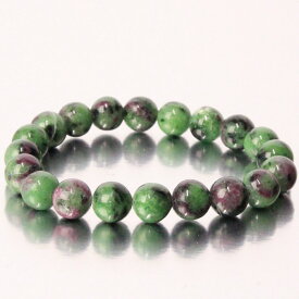 【厳選 一点物 10mm玉】ルビーインゾイサイト ブレスレット｜Ruby Zoisite アニョライト ルビー ブレスレッド Bracelet ブレス バングル 数珠 腕輪 ブレスレット Bangle｜メンズ レディース 一点物 パワーストーン ルビーインゾイサイト【ポイント割引商品】
