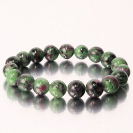 【厳選 一点物 10mm玉】ルビーインゾイサイト ブレスレット｜Ruby Zoisite アニョライト ルビー ブレスレッド Bracelet ブレス バングル 数珠 ブレスレット｜天然石 ブレスレット パワーストーン 限定 一点物 ルビーインゾイサイト