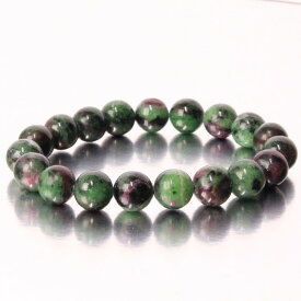 【厳選 一点物 10mm玉】ルビーインゾイサイト ブレスレット｜Ruby Zoisite ルビーインゾイサイト ブレスレッド Bracelet ブレス バングル 数珠 ブレスレット｜メンズ レディース 一点物 パワーストーン ルビーインゾイサイト