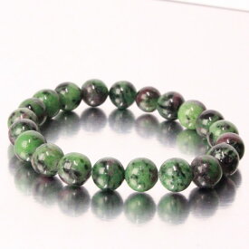【厳選 一点物 10mm玉】ルビーインゾイサイト ブレスレット｜アニョライト Ruby Zoisite ルビー ブレスレッド Bracelet ブレス バングル 数珠 腕輪 ブレスレット Bangle｜おすすめ パワーストーン ブレスレット 天然石 人気 ルビーインゾイサイト