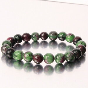 �y���I ��_�� 10mm�ʁz���r�[�C���]�C�T�C�g �u���X���b�g�bRuby Zoisite ���r�[�C���]�C�T�C�g �u���X���b�h Bracelet �u���X �o���O�� ���� �u���X���b�g�b�p���[�X�g�[�� �u���X���b�g �V�R�� 